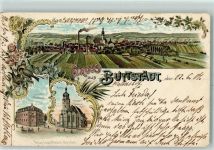 99628 O5232 Buttstädt 1901 Karte beschädigt Kaiserl. Postamt Kirche Kriegerdenkmal Lithographie