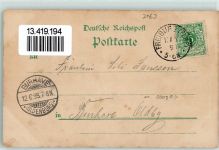 21729 W2163 Freiburg (Elbe) 1898 Lithographie Hotel v. Bargen Hauptstraße Kehdinger Hof