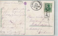 W7990 Friedrichshafen Lindau Bodensee 21.Okt, 1911 Kastenstempel Schiffsbrief Bodenseeschiffspoststempel