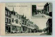 66538 W6680 Wiebelskirchen 1919 - Augustastraße Wilhelmstraße Straßenbahn Gemischtwaren-Geschäft