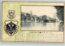 39240 O3310 Calbe 1902 Prägedruck Wappen