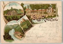 09648 O9251 Ringethal 1898 Lithographie Gasthaus zu Ringethal Lauenheomer Mühle Raubschloß