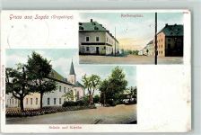 09619 O9215 Sayda 1907 - Rathausplatz Schule Kirche