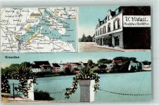 Apenrade Aabenraa 1915 Gebrauchsspuren Graasten Manufaktur V. Vldall Landkarte