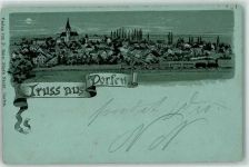 84405 W8250 Dorfen 1898 Lithographie / Mondschein Eisenbahn