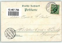 34414 W3530 Warburg , Westf 1900 Lithographie Schule Kaiserl. Post Burg-Kapelle