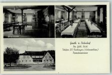 72160 W7240 Fischingen , Hohenz - Gasthaus z. Bahnhof Bierstube Großer Saal WK II