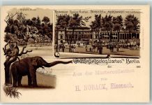 W1000 Berlin Mitte Gruss aus Neptun Grotte , Restaurant AK Zoo 1897 Lithographie