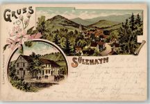 99755 O5508 Sülzhayn 1900 Lithographie Gasthaus zur Post