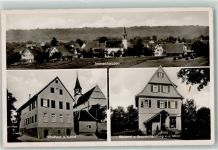 72127 W7402 Immenhausen , Württ Foto AK Schulhaus Kirche Bäckerei Spezereihandlung Maier