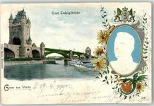 84180 W8311 Wornstorf Prägedruck Ernst Ludwigbrücke Portraitsiegel