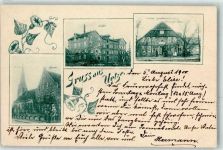 31311 W3162 Uetze 1900 - Kirche Pfarre Mühle Gasthaus zum Deutschen Kaiser