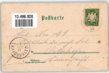 93133 W8412 Burglengenfeld 1899 Gebrauchsspuren Kreuzberg-Kirche Rathaus Lithographie