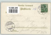 04654 O7233 Frohburg 1900 Gebrauchsspuren Schloß & Rittergut Bahnhof Amtsgericht Gasthaus z. Roten Hirsch Lithographie