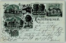 24568 W2358 Kaltenkirchen , Holst 1899 Lithographie / Mondschein Bahnhof Apotheke Gasthaus Wulfe Friedenseiche