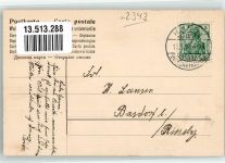 24398 W2343 Karby , Schwansen 1909 Foto AK Villa Becheler Fahnenmast