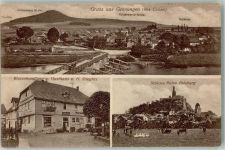 34587 W3582 Gensungen , Hess - Kurpension Nicolai Molkerei Warenhandlung Stiegl Schloßruine Felsburg Gänse Rinder