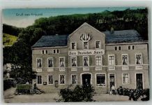 01814 O8322 Krippen 1920 Foto AK Gasthaus zum Deutsche Haus Inflationsporto