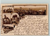 97337 W8716 Dettelbach 1899 Gebrauchsspuren Stadtpfarrkirche Rathaus Einriß Vorläufer