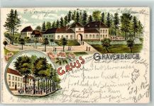 63263 W6078 Gravenbruch 1897 Lithographie Etablissement Gravenbruch Garten