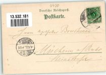48565 W4430 Burgsteinfurt Lithographie Marktplatz Kaiserdenkmal Springbrunnen Rathaus Schloß