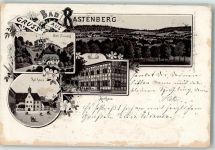 99636 O5235 Rastenberg 1899 Gebrauchsspuren Vorläufer Bad Finneck Rathaus Kurhaus Lithographie
