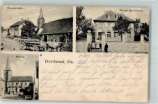 67430 Domfessel 1916 - Kirche Hauptstrasse Ochsenkarren Schule Bahnpost Strassburg