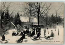 02797 O8806 Hain b Zittau - Forsthaus Hain Rodelpartie Winter Bahnpost Oybin-Zittau