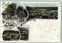 07778 O6901 Tautenburg 1901 Lithographie Gartenwirtschaft Burg Kirche