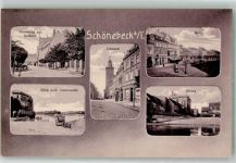 39218 O3300 Schönebeck Elbe - Breiteweg Rathaus Elbtor Salzturm Markt