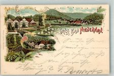 72108 W7407 Bad Niedernau 1898 Lithographie Bad Hotel Kurhaus Ottmar Zieher