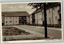 14641 O1550 Nauen , Havelland Foto AK Genoba-Baussen-Straße Siedlungshäuser