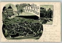 72218 W7277 Wildberg , Württ 1902 Lithographie Rathaus Klosterbrücke Bahnhof