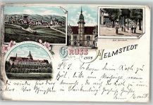 38350 W3330 Helmstedt 1896 Lithographie Kloster Marienberg Bahnpost