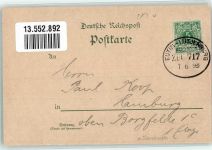 24321 W2322 Panker 1898 Gebrauchsspuren Lithographie Bahnpost Eutin Lütjenburg Zug 717 7.6.98 Turm a.d. Hessenstein
