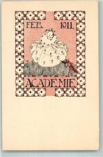 Zürich Feb. 1911 Academie Ort lt. Verlag kl. Eckknick Blumentag 1911 Lithographie / Künstlerkarte