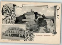 09623 O9202 Frauenstein 1911 Gebrauchsspuren Hotel zum goldnen Stern