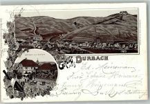 77770 W7601 Durbach 1897 Lithographie Gasthaus zum Ritter