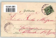 71332 W7050 Waiblingen , Rems 1898 Gebrauchsspuren Lithographie Marktplatz Beinsteiner Torturm