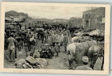 Shkodra Skutari 1916 Foto AK WK I Truppenlager Marktplatz