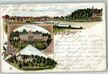 38899 O3721 Stiege 1898 Lithographie Schloß Heimstätte
