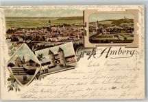 92224 W8450 Amberg , Oberpf Lithographie Franziskaner-Kloster Nabburger Tor