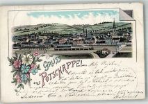 01705 O8210 Potschappel 1901 Lithographie Bahnhof