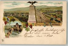 W5503 Konz Karthaus Kriegerdenkmal Meerjungfrau Mermaid Nixe 1905 Lithographie / Künstlerkarte