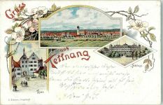 88069 W7992 Tettnang 1897 Lithographie Stadttor Schloss