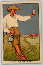 Werbung Kupferberg Gold Sekt sign. H. Eichrodt Kunstgeschichte Karlsruhe