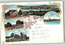 14542 O1512 Werder Havel 1899 Lithographie Etablissement Bismarckshöhe Marktplatz Post Windmühle