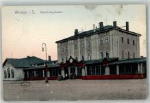 08412 O9620 Werdau , Sachs 1908 Foto AK Bahnhofgebäude