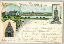 97337 W8716 Dettelbach 1899 Lithographie Gnadenaltar Wallfahrtskirchen-Portal Wallfahrtskirche Kloster