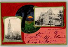 39418 O3251 Leopoldshall 1903 Gebrauchsspuren St. Johanniskirche Rathaus